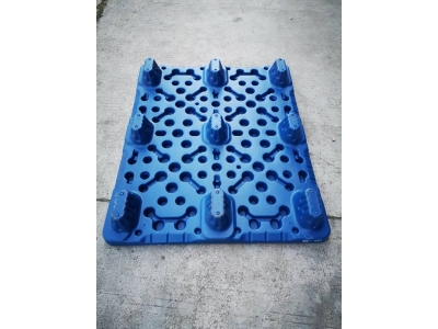 泰川塑胶供应蓝色塑胶卡板 单面塑料托盘 九脚塑料托板图2